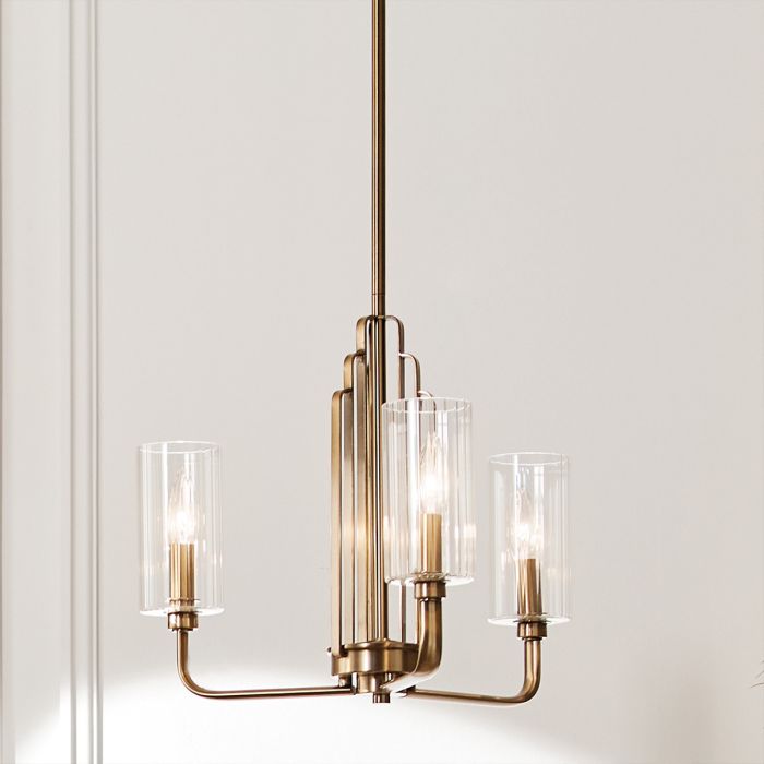 Kimrose Ø45 Børstet messing loftslampe Fra Elstead Lighting - Kimrose-kollektionen er et mesterværk, inspireret af de dekorative detaljer i Madison Belmont Building i New York City.