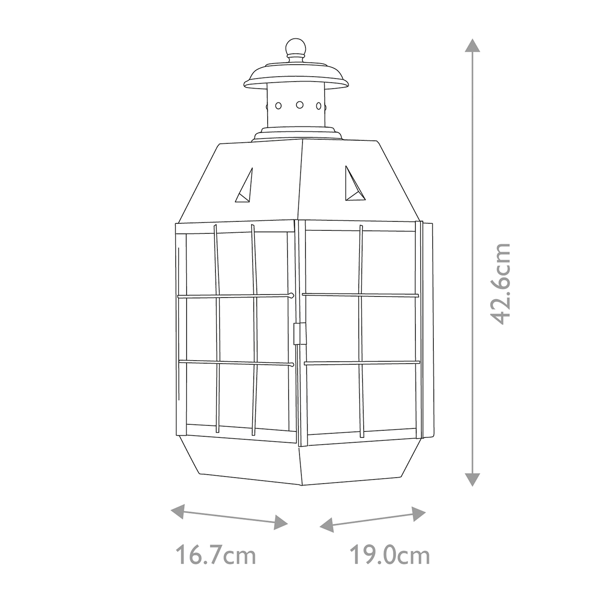 Nantucket 42cm Antik messing udendørslampe Fra Elstead Lighting - Tillverkad av massiv m&auml;ssing och glas, erbjuder den en robust och elegant konstruktion som &aring;ldras vackert &ouml;ver tid.