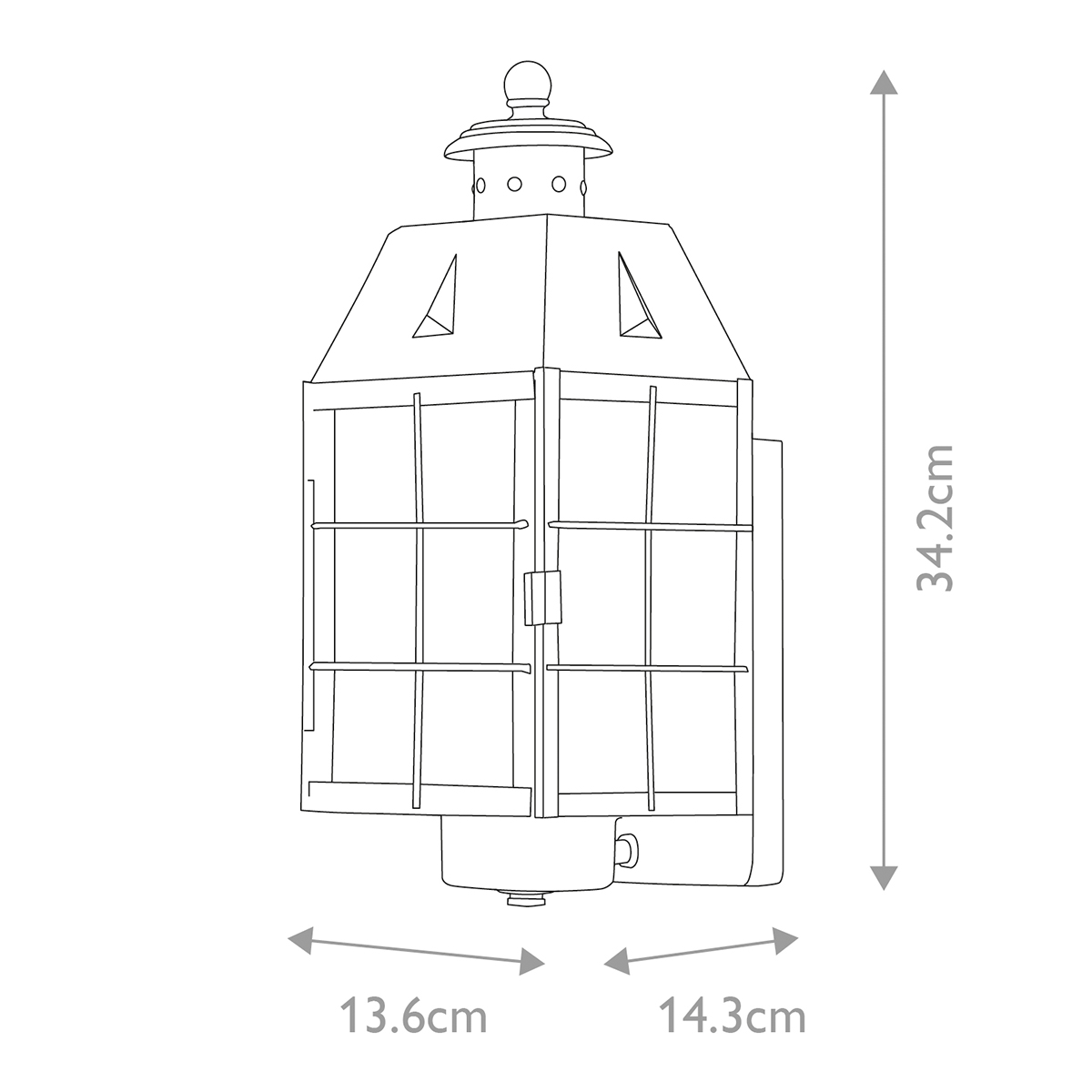 Nantucket 34cm Antik messing udendørslampe Fra Elstead Lighting - Den er lavet af massiv messing og glas og tilbyder en robust og elegant konstruktion, der ældes smukt over tid.