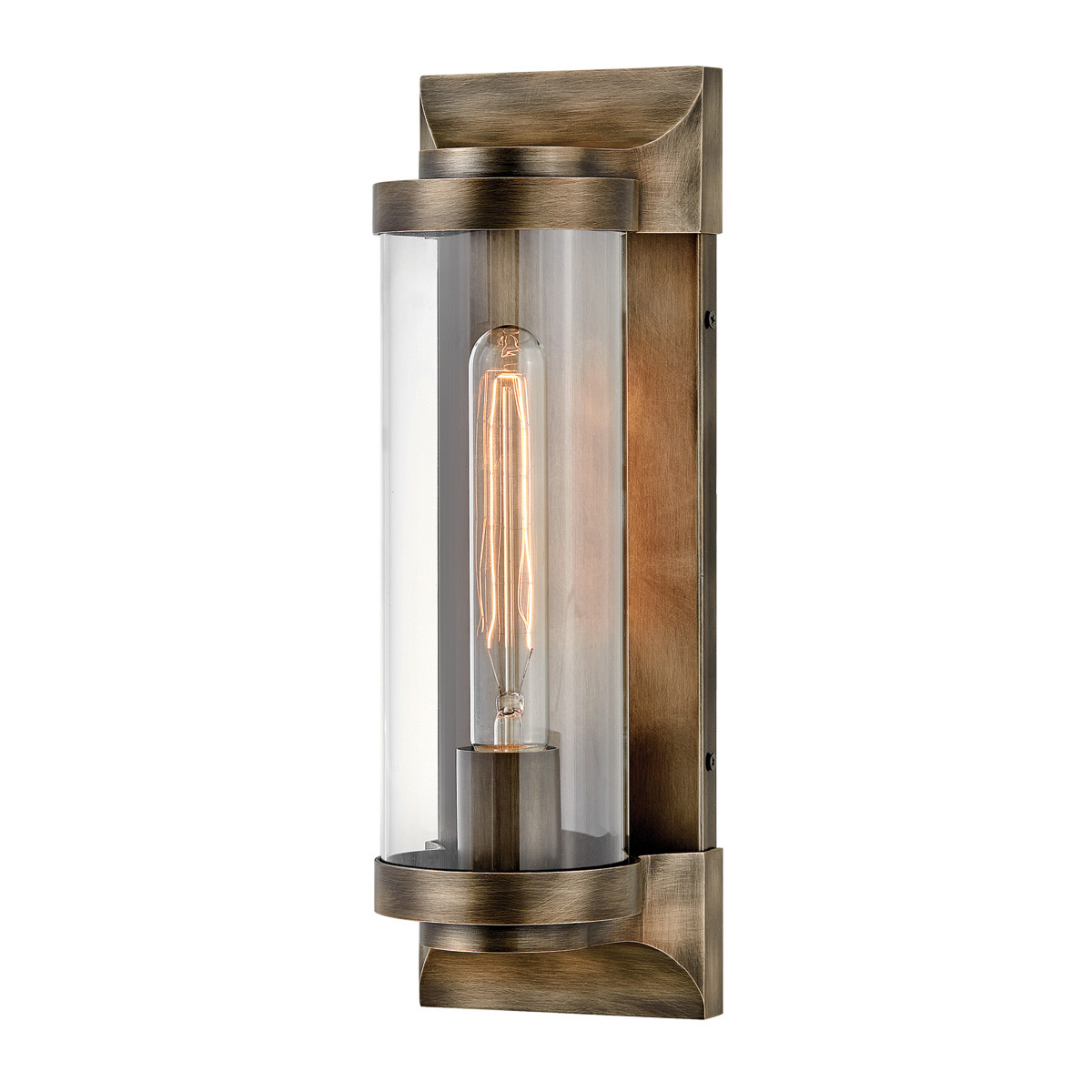 Pearson Bronze udendørslampe Fra Elstead Lighting - Tillverkad av aluminium, m&auml;ssing och glas, erbjuder den en robust och h&ouml;gkvalitativ konstruktion med en vacker bronsfinish.