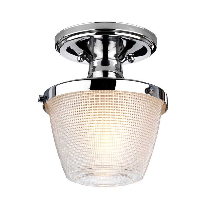 Dublin Ø18 Poleret krom badeværelseslampe Fra Elstead Lighting - Den er kombineret med stilfulde metaldetaljer i poleret krom for et moderne og sofistikeret look, der passer ind i de fleste hjem.