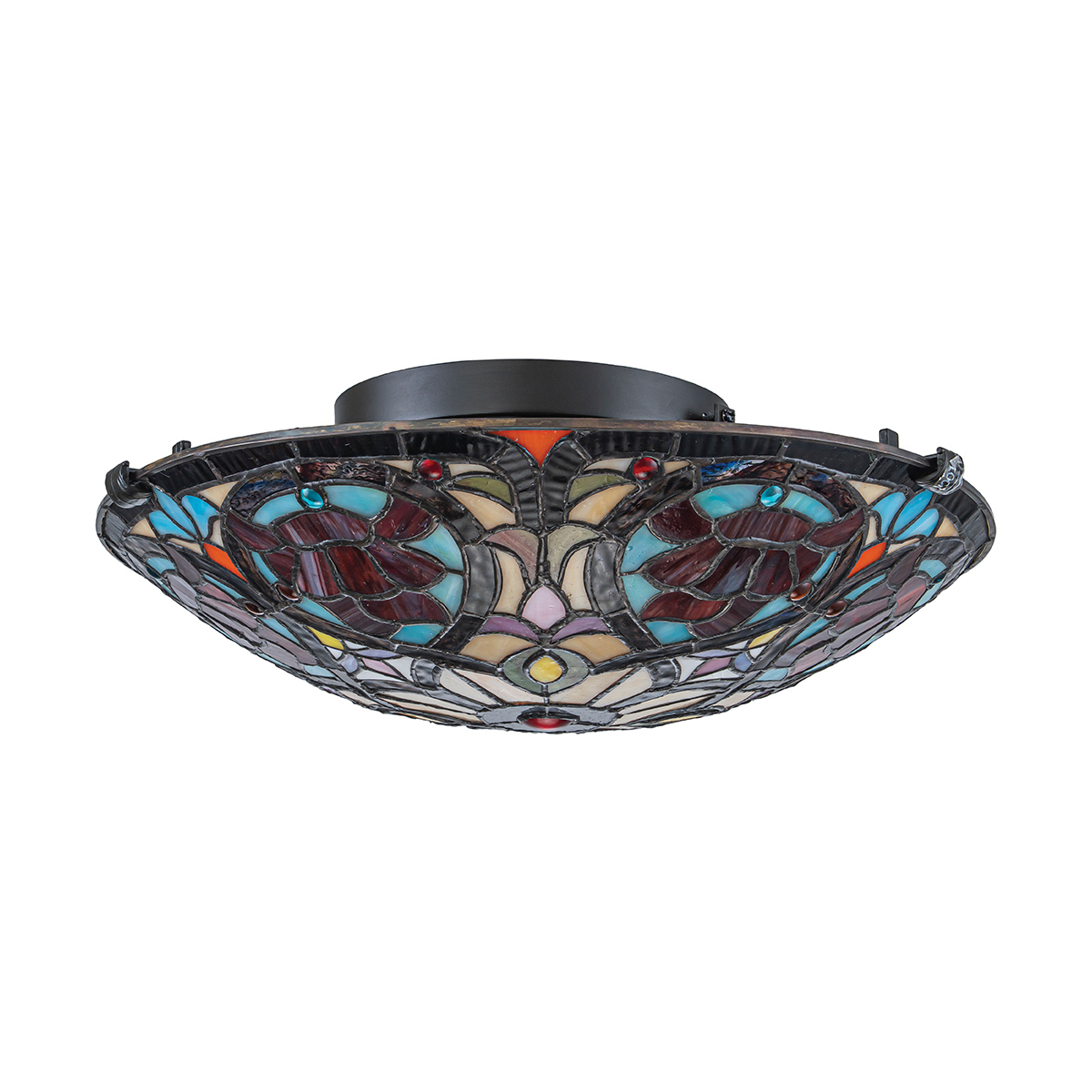 Larissa Ø42 Flerfarvet Fra Elstead Lighting - Det loftmonterede design gør Larissa til et fremragende valg til entreen, soveværelset eller stuen, hvor den bliver en dekorativ detalje, selv når den er slukket.