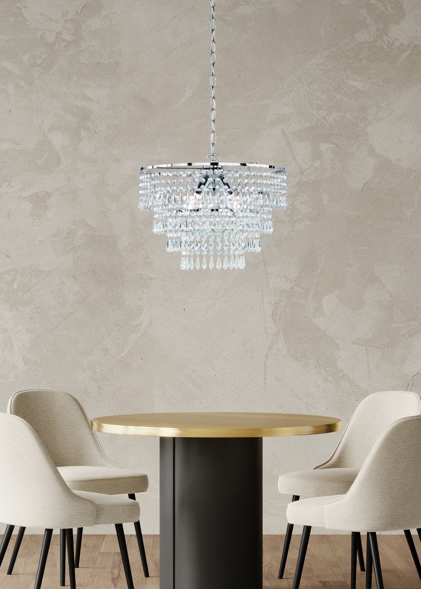 Orient Ø42 Chrom loftslampe Fra Trio Lighting - Med en diameter p&aring; 43 cm og et stilrent design skaber den et varigt indtryk, uanset hvor den h&aelig;nger.