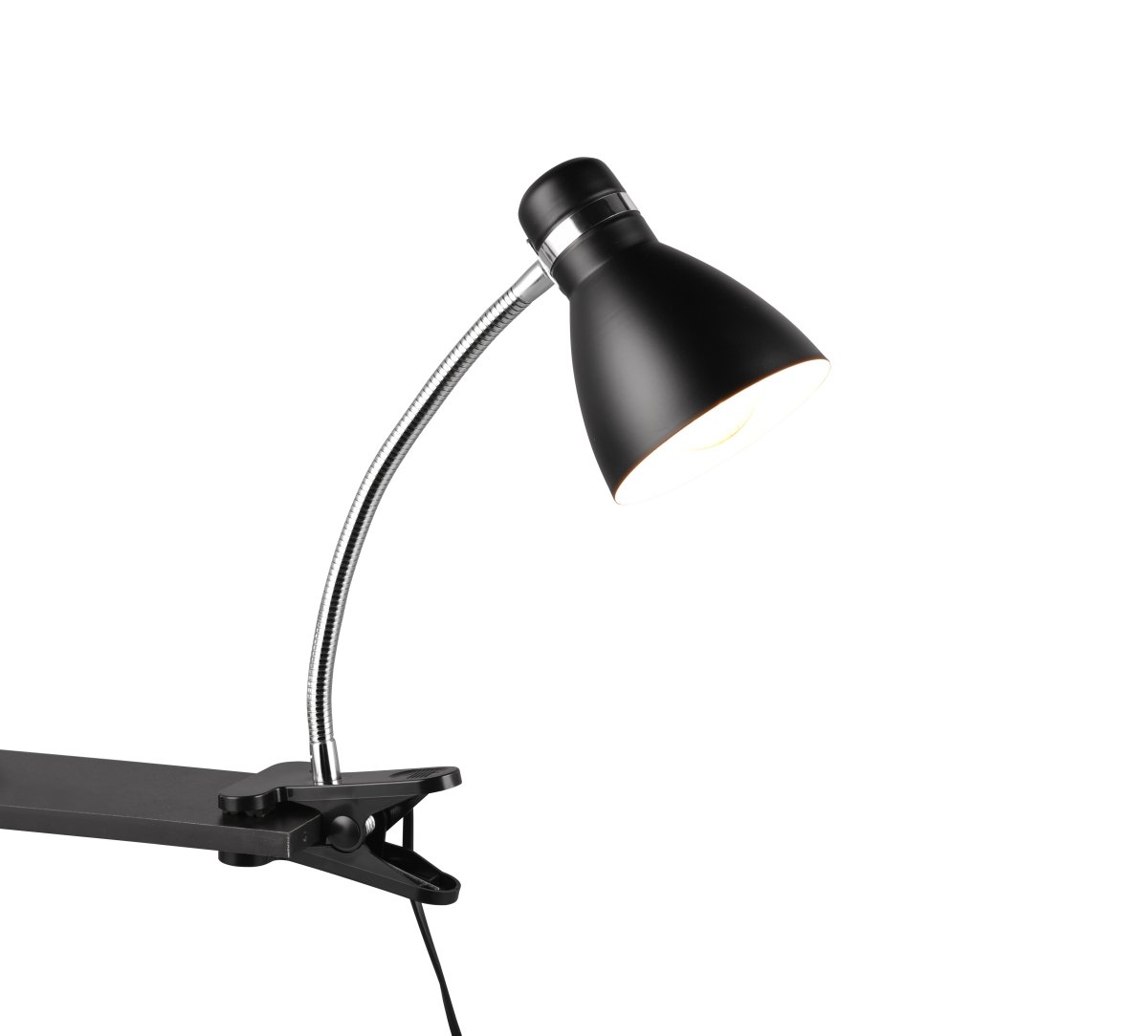 Harvey Sort klemmelampe Fra Trio Lighting - Armaturet i matsort kan nemt kombineres med forskellige interiør- og farvekoncepter og passer godt ind i dit interiør.