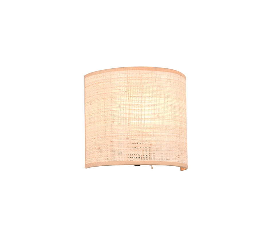 Aimee 20cm Natur væglampe Fra Trio Lighting - Lampen har en fast installation, men det er muligt at tilslutte en ledning og stik hvis det ønskes (medfølger ikke).