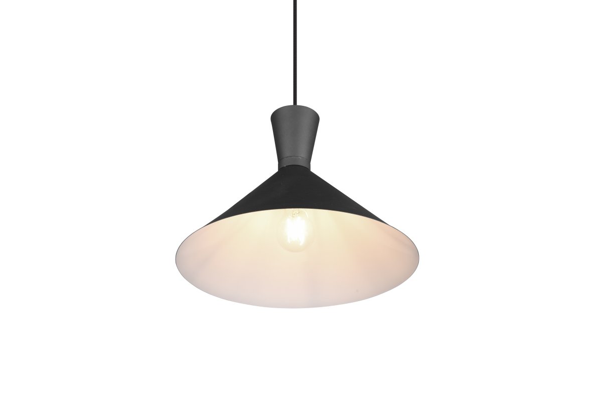 Enzo Ø35 Sort loftslampe Fra Trio Lighting - Designet i mat sort metal, Enzo komplementerer elegant moderne farvekoncepter og bliver en sofistikeret tilføjelse til dit interiør.