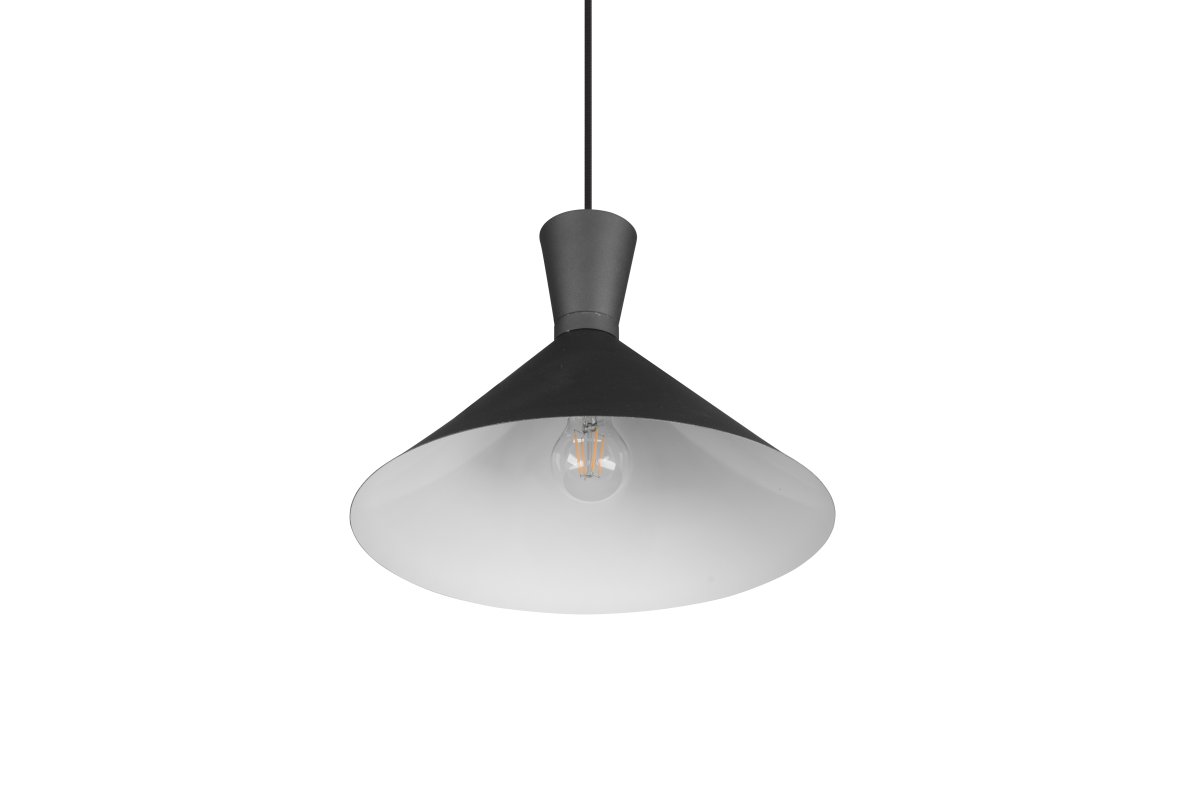 Enzo Ø35 Sort loftslampe Fra Trio Lighting - Designet i mat sort metal, Enzo komplementerer elegant moderne farvekoncepter og bliver en sofistikeret tilføjelse til dit interiør.