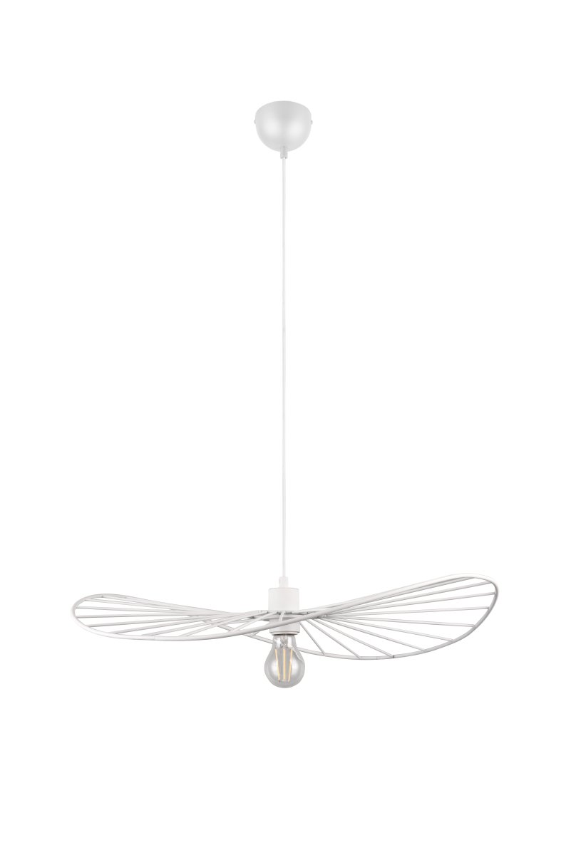 Chapeau Ø60 Hvid loftslampe Fra Trio Lighting - Dens dekorative metalbeklædning gør den til et perfekt supplement i stuer og spisestuer, hvor den tilfører en unik følelse af lethed gennem sit smukke spil mellem lys og skygge.