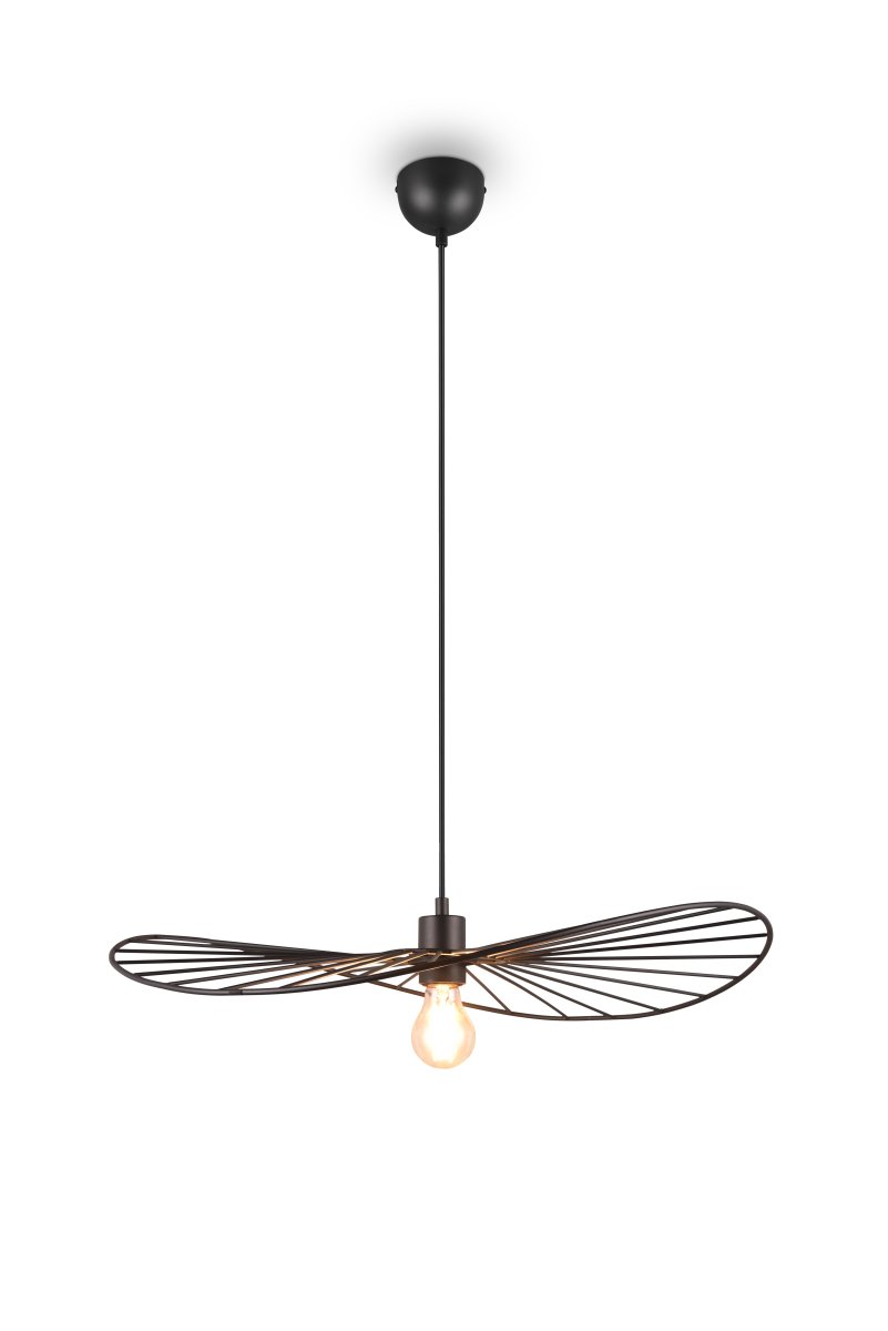 Chapeau Ø60 Sort loftslampe Fra Trio Lighting - Dens dekorative metalbeklædning gør den til et perfekt supplement i stuer og spisestuer, hvor den tilfører en unik følelse af lethed gennem sit smukke spil mellem lys og skygge.