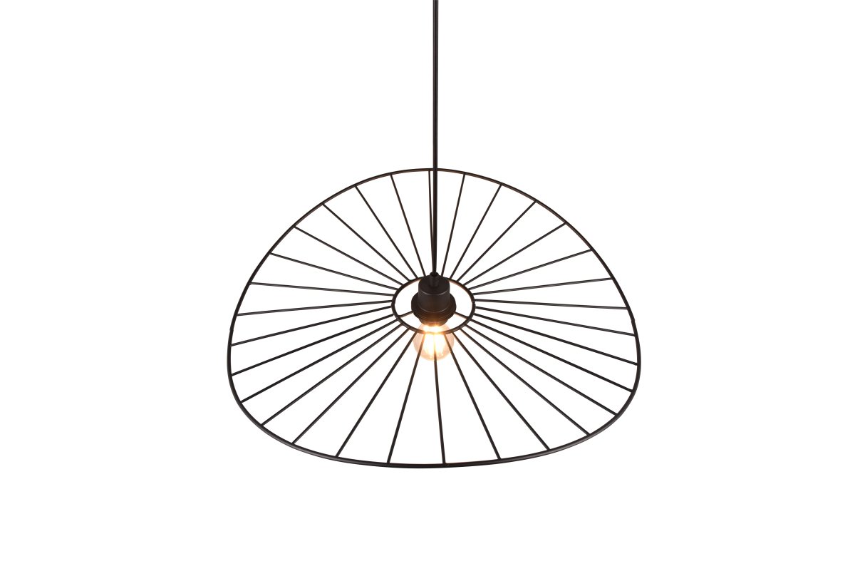 Chapeau Ø60 Sort loftslampe Fra Trio Lighting - Dens dekorative metalbeklædning gør den til et perfekt supplement i stuer og spisestuer, hvor den tilfører en unik følelse af lethed gennem sit smukke spil mellem lys og skygge.