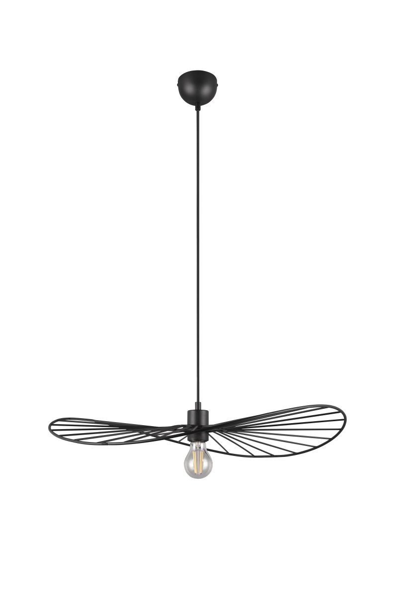 Chapeau Ø60 Sort loftslampe Fra Trio Lighting - Dens dekorative metalbeklædning gør den til et perfekt supplement i stuer og spisestuer, hvor den tilfører en unik følelse af lethed gennem sit smukke spil mellem lys og skygge.
