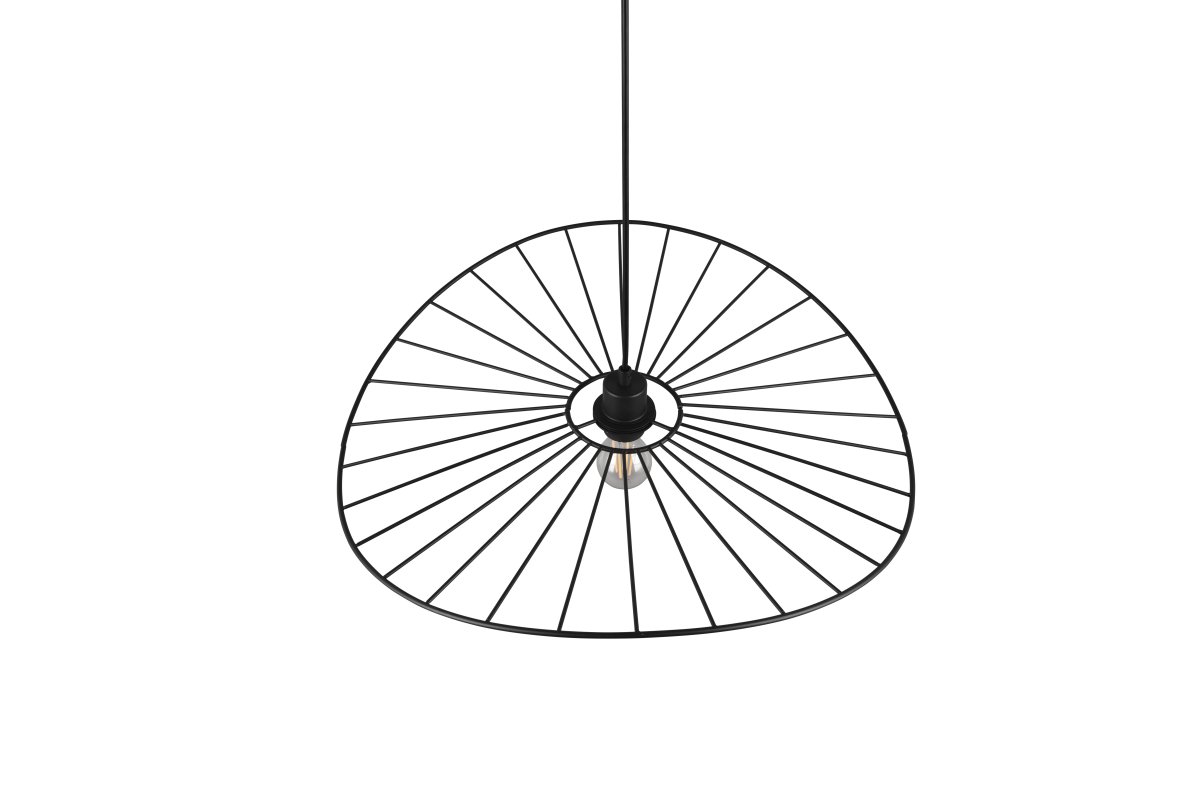 Chapeau Ø60 Sort loftslampe Fra Trio Lighting - Dens dekorative metalbeklædning gør den til et perfekt supplement i stuer og spisestuer, hvor den tilfører en unik følelse af lethed gennem sit smukke spil mellem lys og skygge.