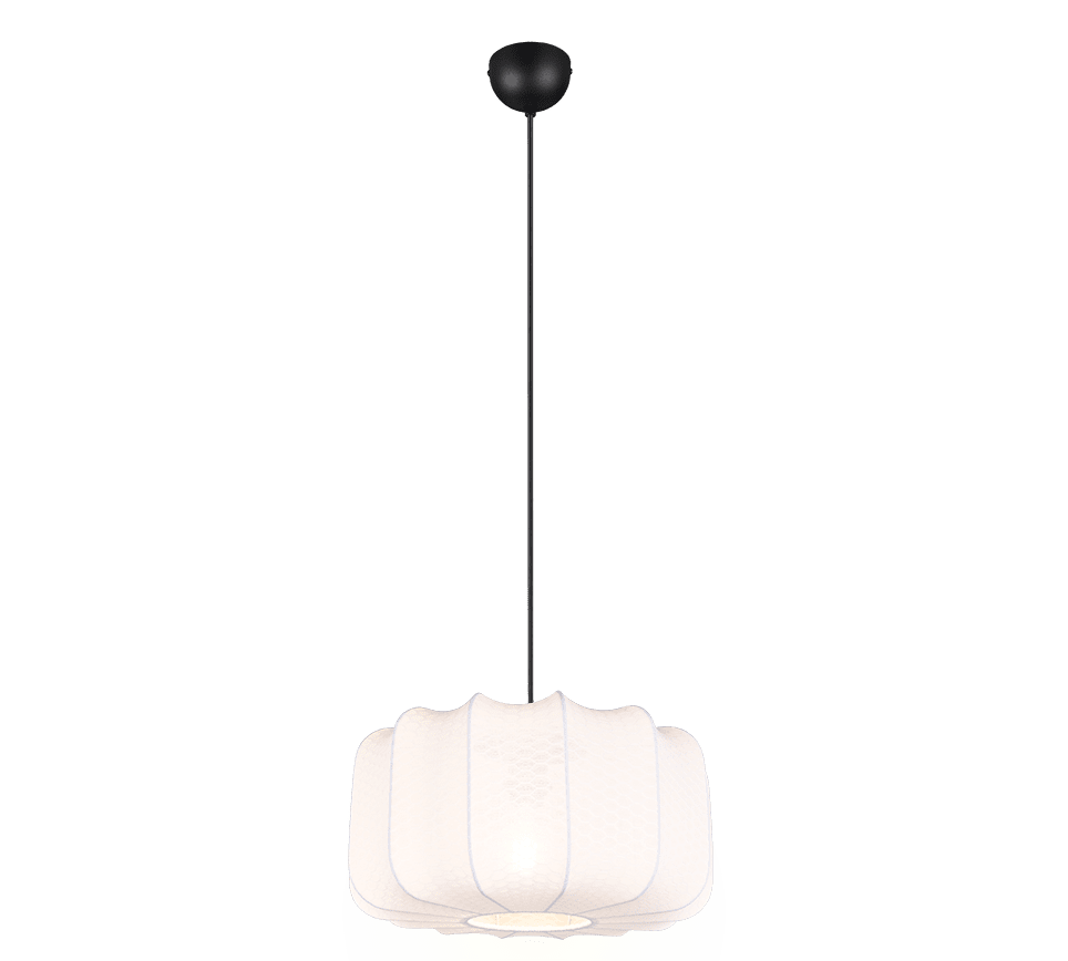 Madeline Ø40 Hvid loftslampe Fra Trio Lighting - Tekstilsk&aelig;rmen skaber en fin spredning af lys i rummet.