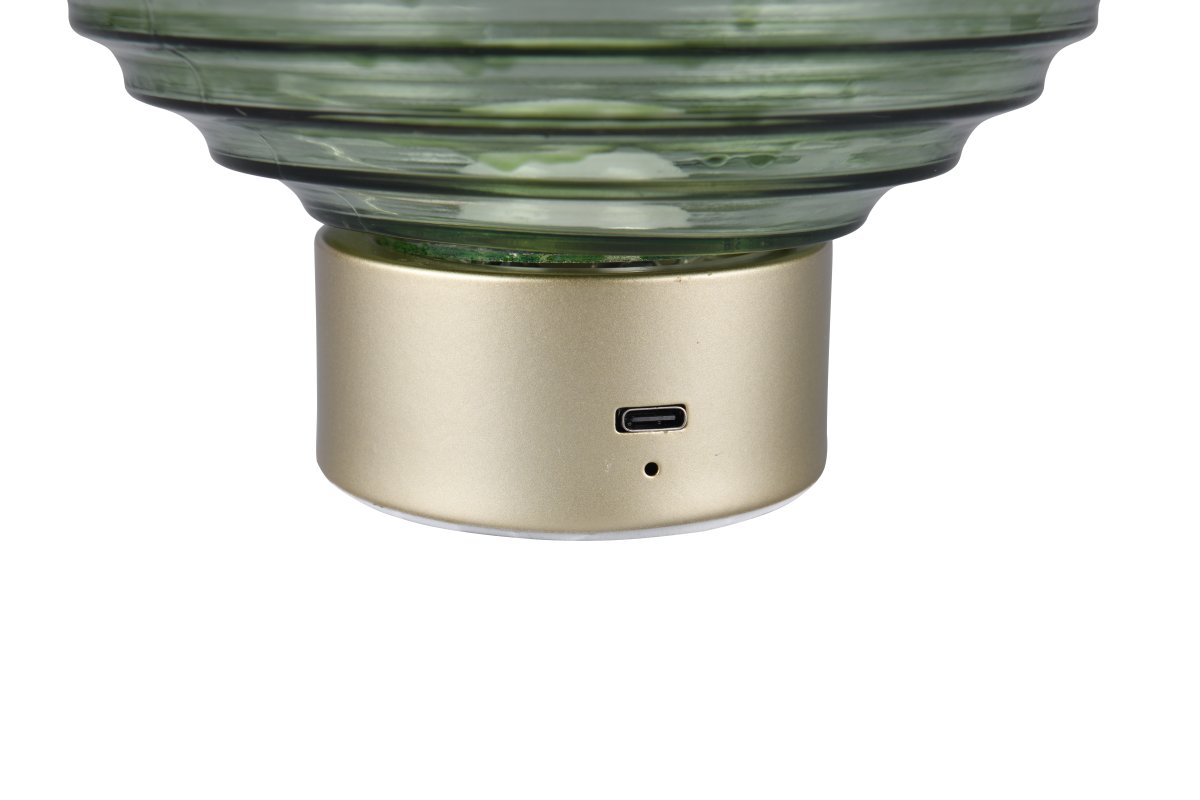 Earl 14cm Grøn bærbar Fra Trio Lighting - Takket være det integrerede genopladelige batteri kan den placeres fleksibelt, hvor du vil, for at skabe en afslappet atmosfære, og med sin lave højde på kun 14 cm kan den nemt placeres på enhver hylde.
