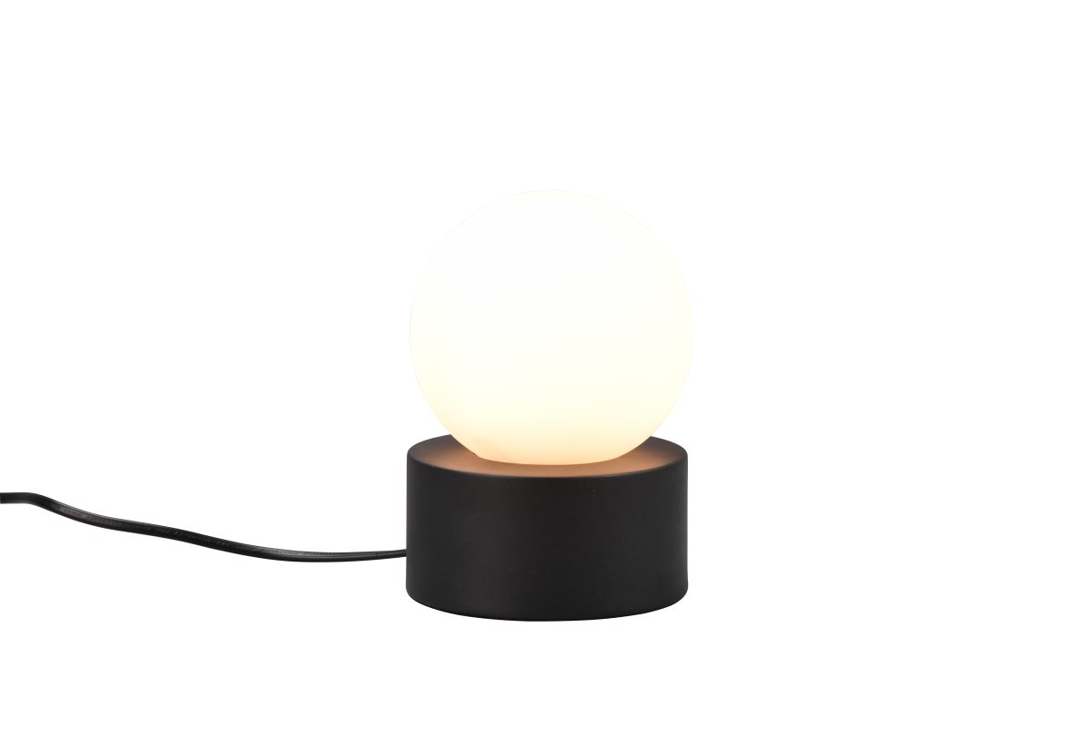 Countess 17cm Sort bordlampe Fra Trio Lighting - Udstyret med en praktisk ON/OFF touch-funktion på lampefoden, finder denne bordlampe sin plads overalt.
