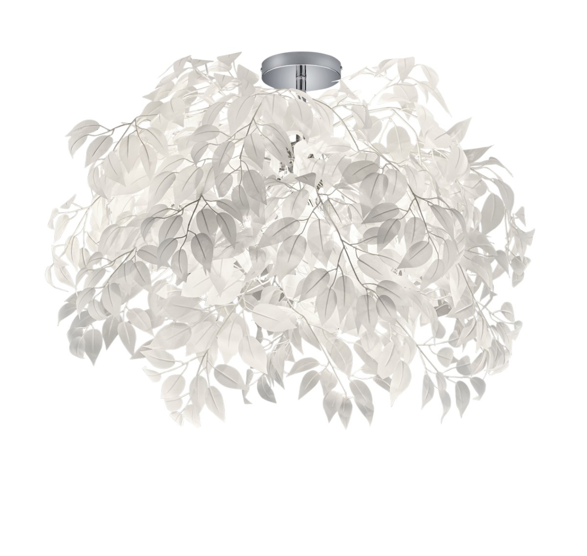 Leavy Ø70 Hvid plafond Fra Trio Lighting - Lampen er et smukt kunstv&aelig;rk i sig selv og passer perfekt som et statement i stuen, sovev&aelig;relset eller gangen.