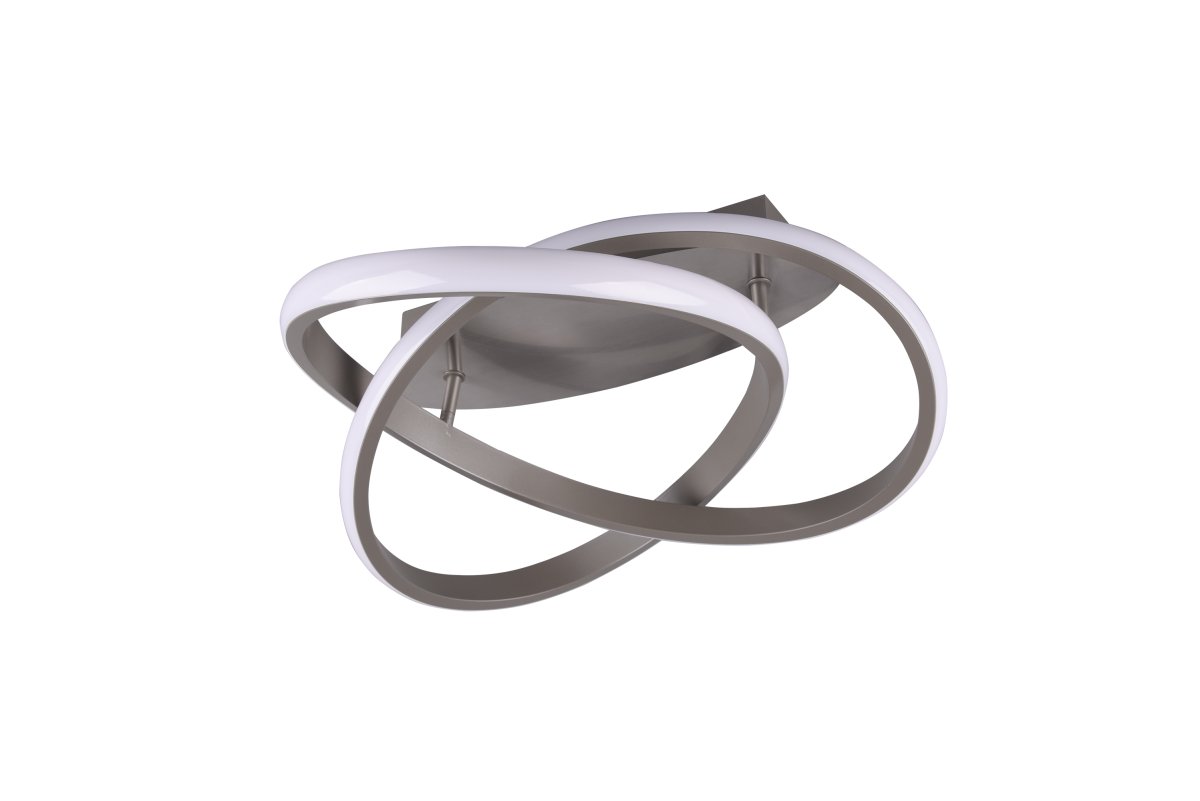 Course Ø45 Børstet stål plafond Fra Trio Lighting - Den matte nikkeloverflade giver lampen et sofistikeret og tidløst look, som passer ind i mange moderne indretningsstile, og gør den både praktisk og dekorativ.