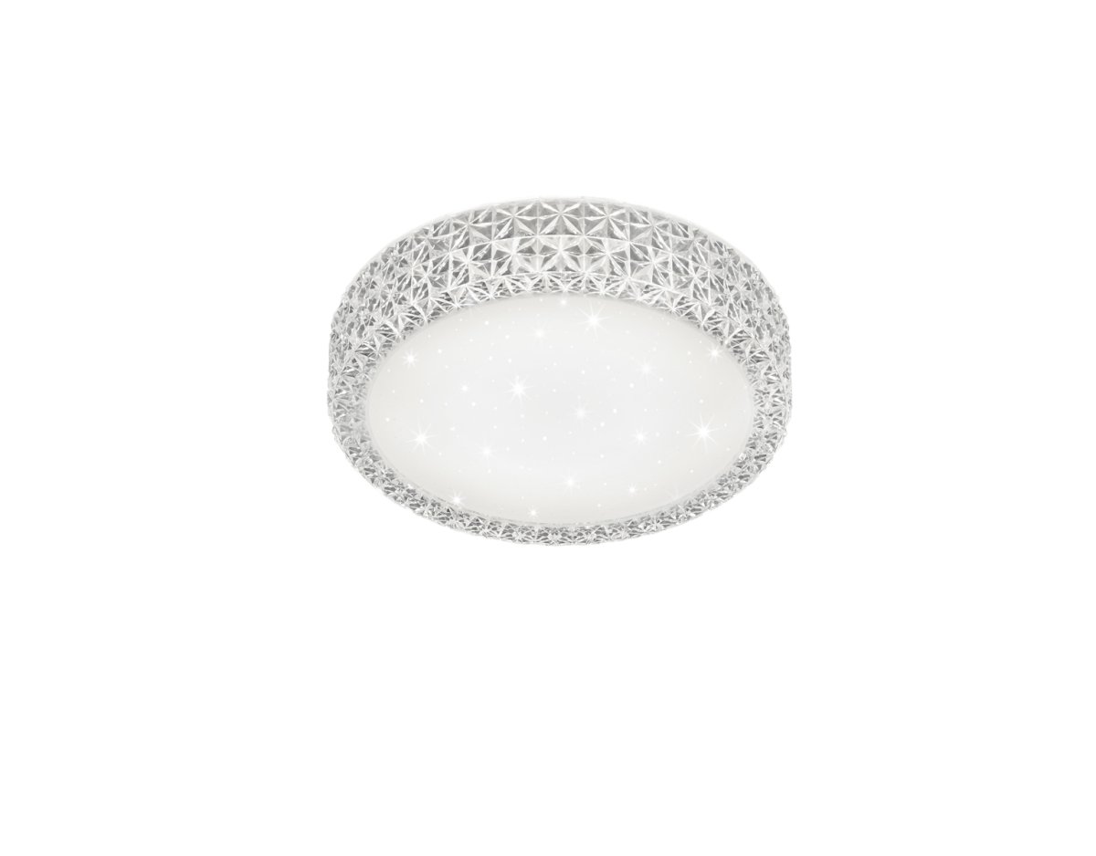 Pegasus Ø28 Hvid plafond Fra Trio Lighting - Med en diameter p&aring; 28 cm og en elegant hvid akrylsk&aelig;rm med en poleret kant giver den et kvalitetsindtryk.