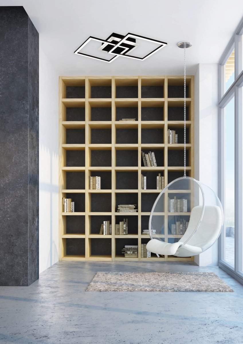 Venida 58cm Sort plafond Fra Trio Lighting - Med en praktisk SWITCH-d&aelig;mper kan du nemt justere lysstyrken efter behov, d&aelig;mpbar i 3 trin med en standard v&aelig;gkontakt.