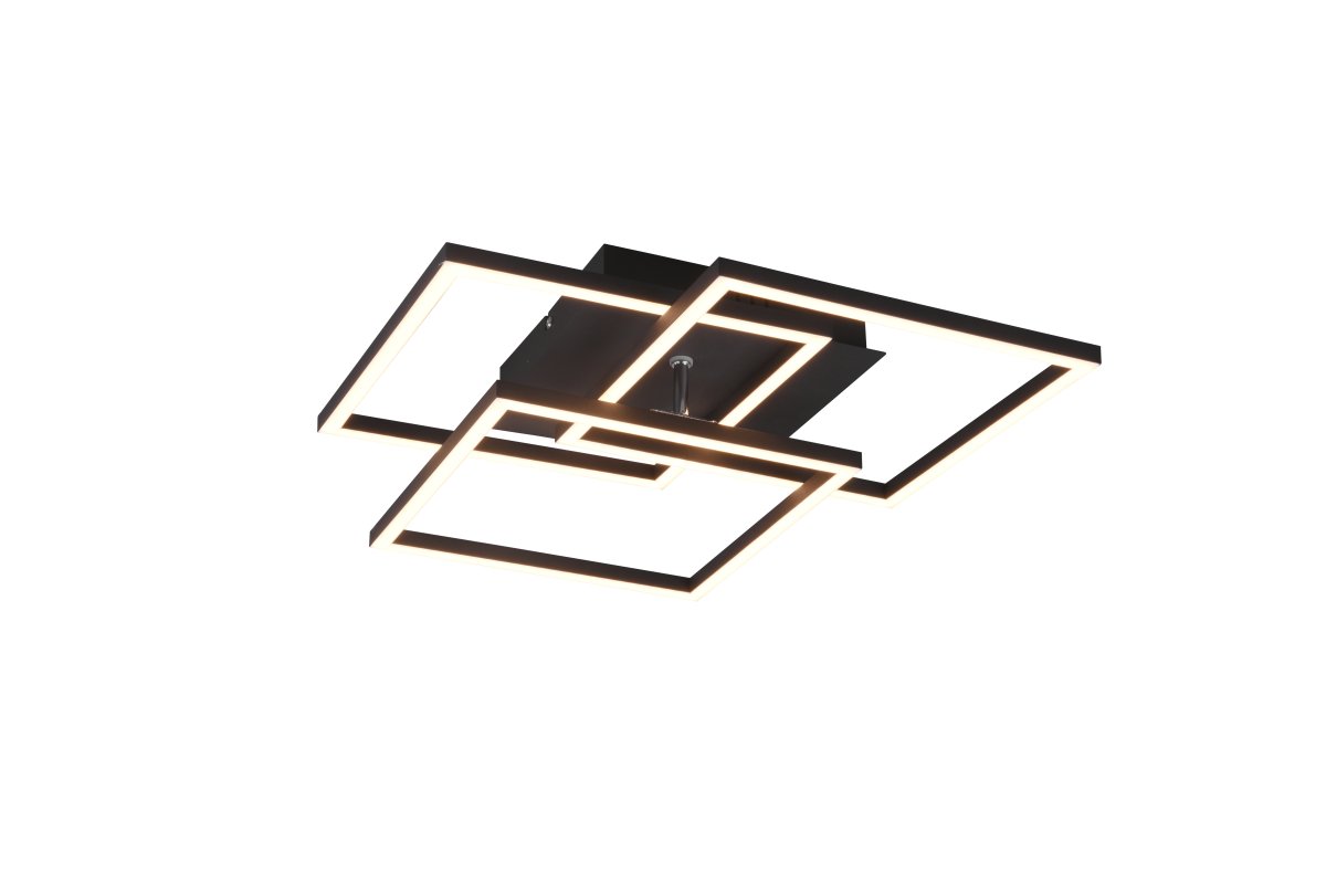 Mobile 42cm Sort plafond Fra Trio Lighting - Det minimalistiske design i mat sort gør denne lampe til et alsidigt interiørelement, der smelter ind i mange forskellige stilarter, samtidig med at den tilbyder moderne elegance og funktion.