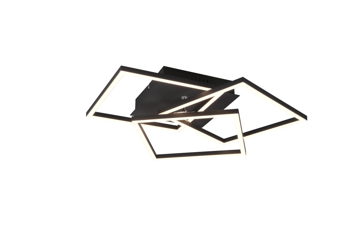 Mobile 42cm Sort plafond Fra Trio Lighting - Det minimalistiske design i mat sort gør denne lampe til et alsidigt interiørelement, der smelter ind i mange forskellige stilarter, samtidig med at den tilbyder moderne elegance og funktion.