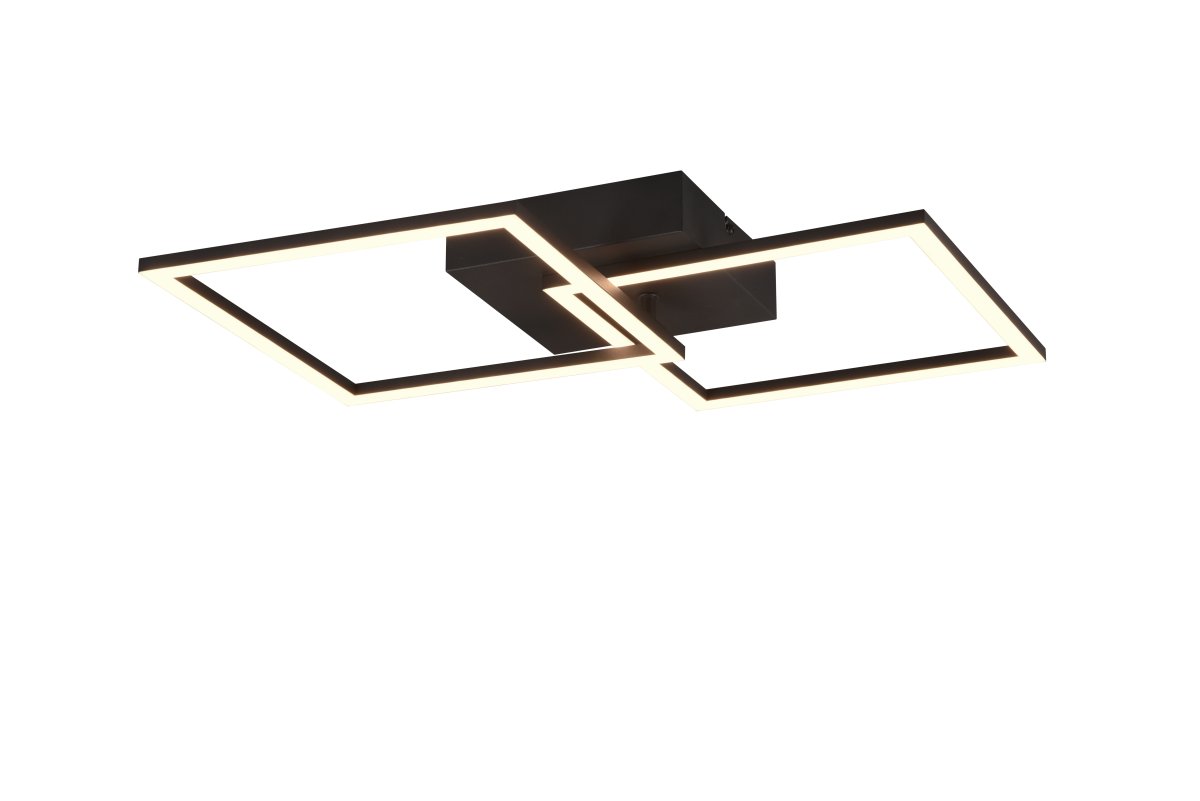 Trail 60cm Sort plafond Fra Trio Lighting - Loft- og væglampen Trail er et stilfuldt blikfang, der imponerer med sit geometriske og drejelige design.