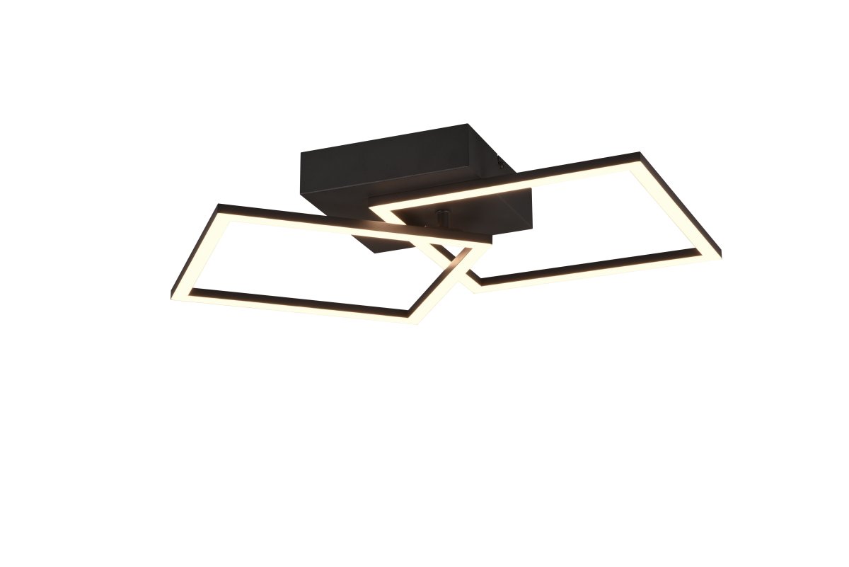 Trail 60cm Sort plafond Fra Trio Lighting - Loft- og væglampen Trail er et stilfuldt blikfang, der imponerer med sit geometriske og drejelige design.