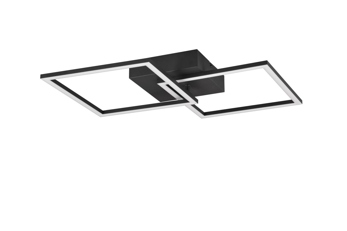 Trail 60cm Sort plafond Fra Trio Lighting - Loft- og væglampen Trail er et stilfuldt blikfang, der imponerer med sit geometriske og drejelige design.