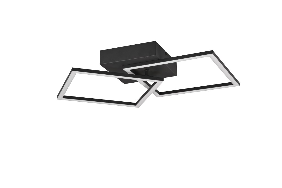 Trail 60cm Sort plafond Fra Trio Lighting - Loft- og væglampen Trail er et stilfuldt blikfang, der imponerer med sit geometriske og drejelige design.