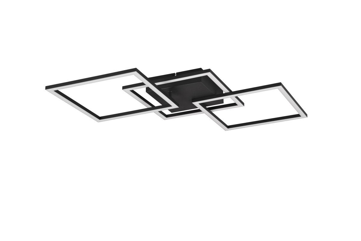 Trail 74cm Sort plafond Fra Trio Lighting - Loft- og v&aelig;glampen Trail er et stilfuldt blikfang, der imponerer med sit geometriske og drejelige design.