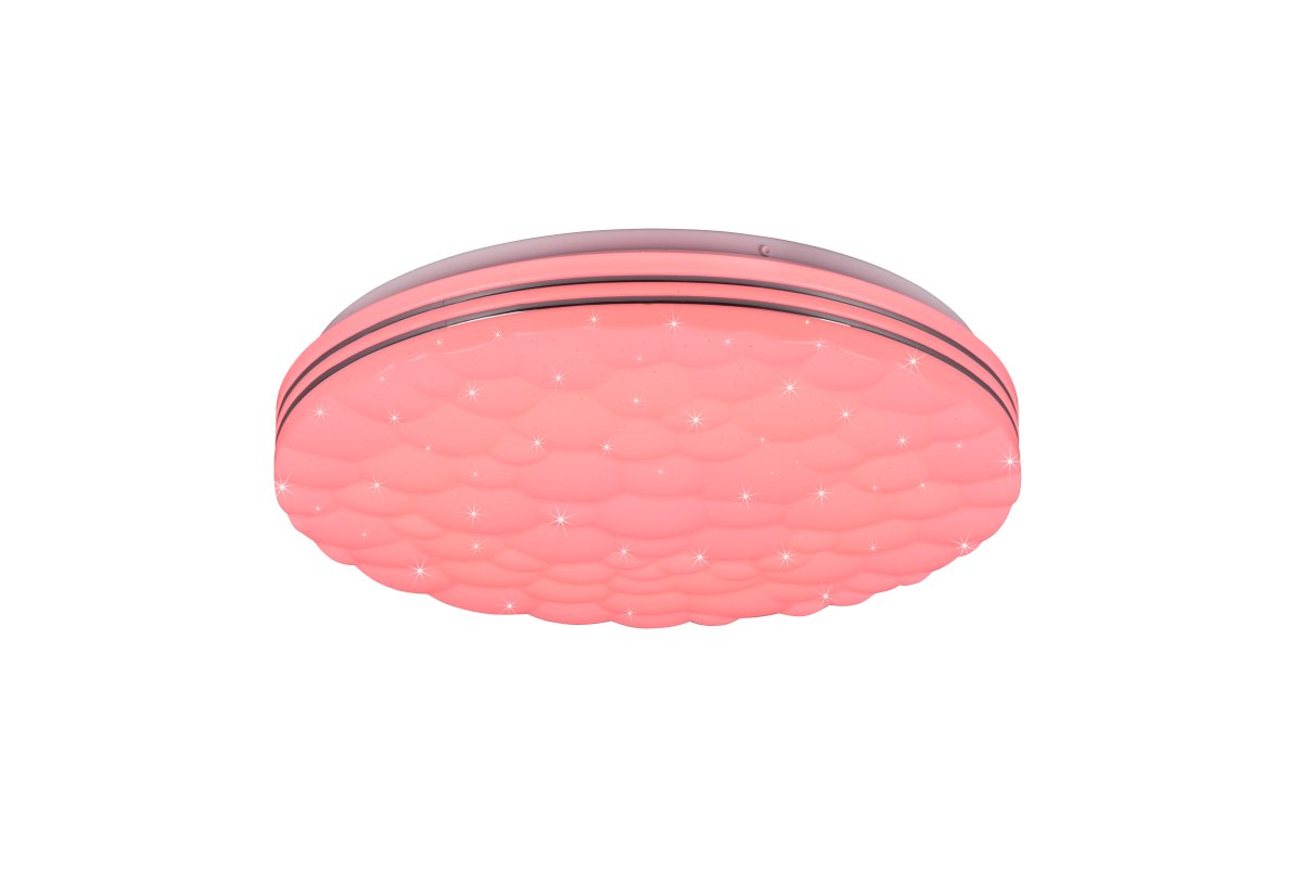 Tiger Ø38 Hvid børnelampe Fra Trio Lighting - Med den medf&oslash;lgende fjernbetjening kan b&aring;de lysfarven og lysstyrken justeres trinl&oslash;st og individuelt.