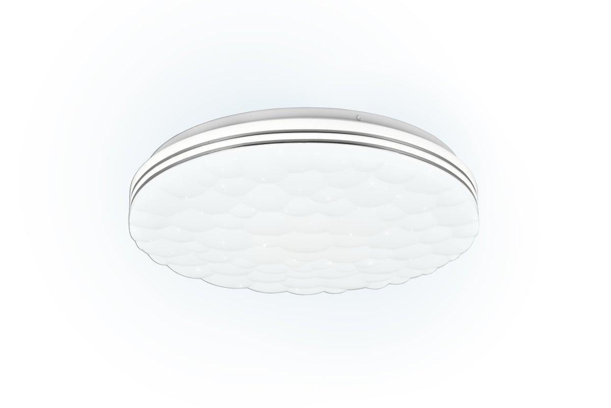 Tiger Ø38 Hvid børnelampe Fra Trio Lighting - Med den medf&oslash;lgende fjernbetjening kan b&aring;de lysfarven og lysstyrken justeres trinl&oslash;st og individuelt.