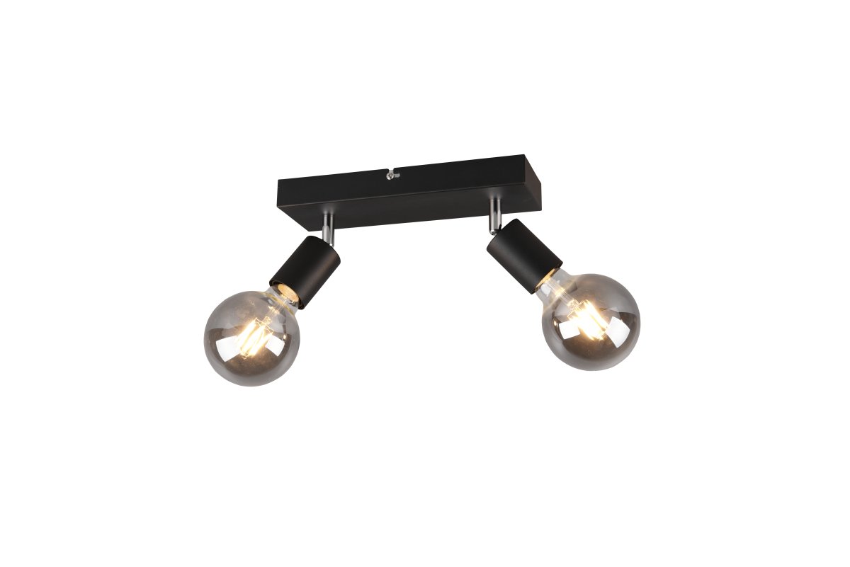 Vannes 2 Sort spotlight Fra Trio Lighting - Loftslampe Vannes er en stilfuld spotlight i matsort metal, der passer perfekt i entre, soveværelse eller køkken.