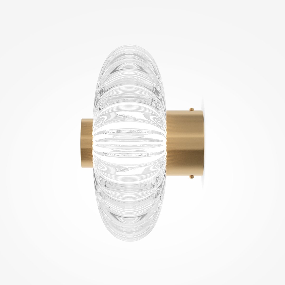 Amulet Ø18 Guld væglampe Fra Maytoni - Med sin krystalklare glaskuppel i et indviklet m&oslash;nster og en sofistikeret gylden detalje i midten spreder lampen et bl&oslash;dt og behageligt lys, der forst&aelig;rker atmosf&aelig;ren i ethvert rum.