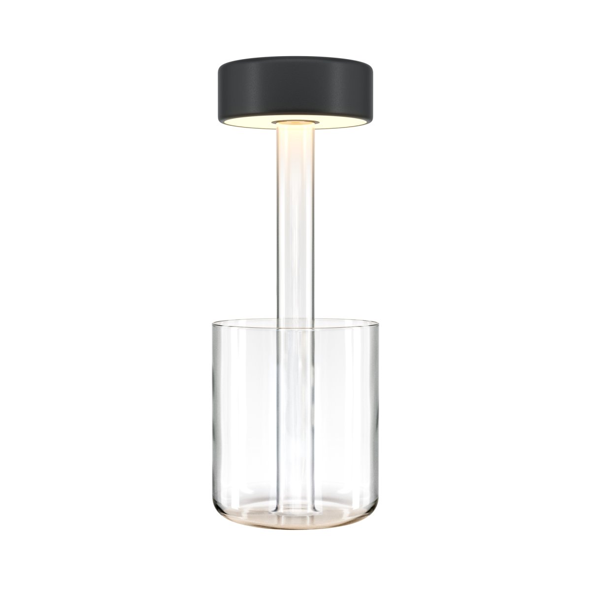 AI Collaboration 35cm Sort bærbar Fra Maytoni - Lampen fås i tv&aring; udførelse: med en tynd metalstang på; en flad rund bund eller med en glasbund, der integrerer en vase.