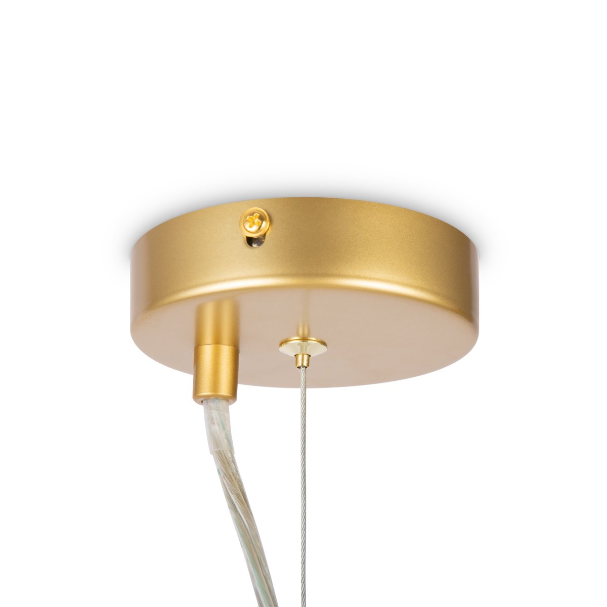 Dallas Ø30 Guld loftslampe Fra Maytoni - Dens unikke design med runde glaskupler i forskellige retninger skaber et dramatisk og elegant lysspil, der fylder rummet med varme og karakter.