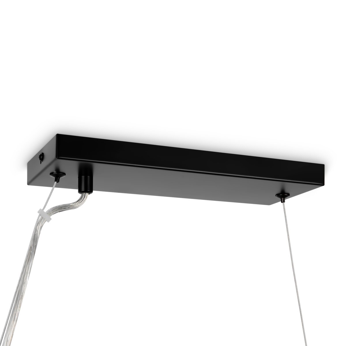 Dallas 123cm Sort loftslampe Fra Maytoni - Dens unikke design med runde glaskupler i forskellige retninger skaber et dramatisk og elegant lysspil, der fylder rummet med varme og karakter.