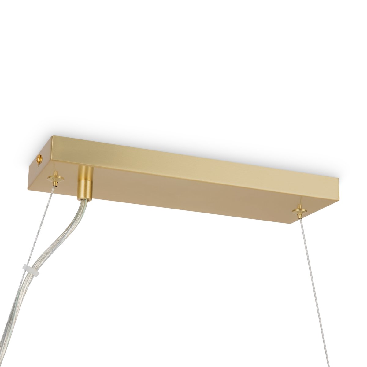 Dallas 123cm Guld loftslampe Fra Maytoni - Dens unikke design med runde glaskupler i forskellige retninger skaber et dramatisk og elegant lysspil, der fylder rummet med varme og karakter.