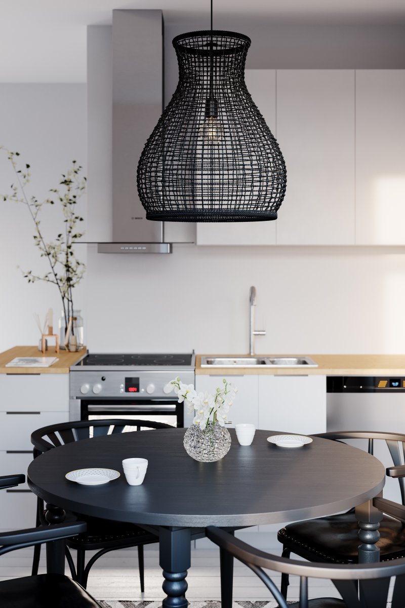 Seagrass Ø50 Sort loftslampe Fra By Rydéns - Er dit hjem i en naturlig stil, og du vil have en enkel, smuk lampe, der forstærker følelsen?