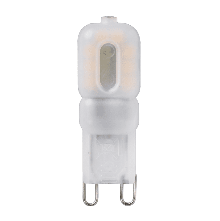 LED G9 mat 1,6W 2500K Dæmpbar Hvid Fra Unison - Dens matte finish giver en bl&oslash;d lysspredning, og den er perfekt til p&aring;f&oslash;ring; inventar og dekorative installationer.