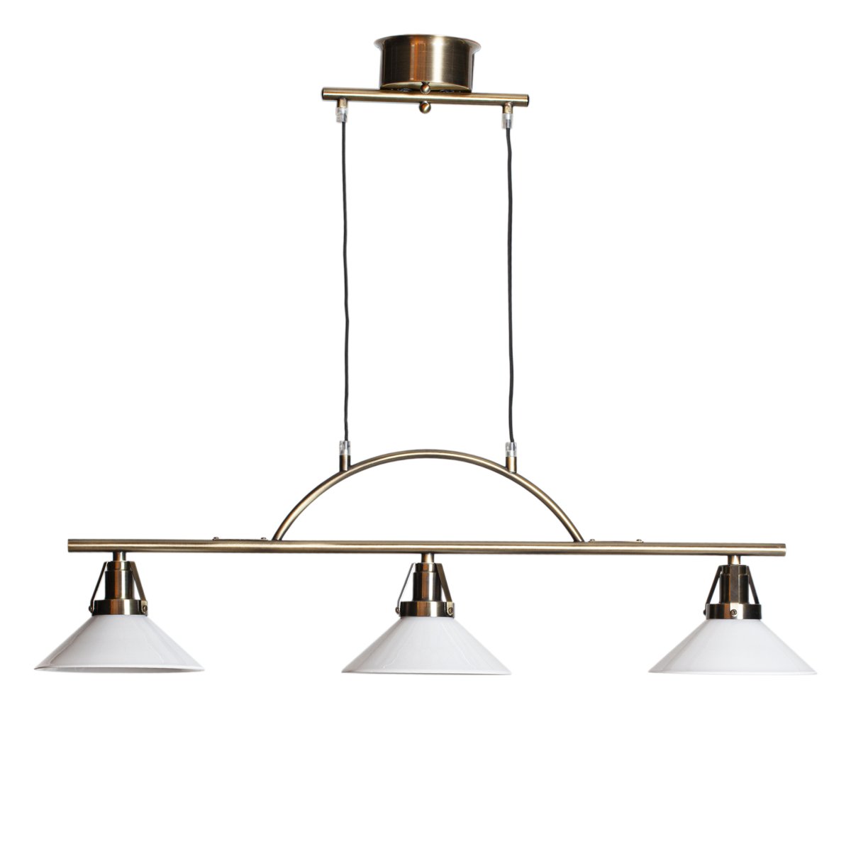 Skomagerlampe 90cm Antik messing loftslampe Fra Cottex - Shoemaker loftlampen i metal med en antik messingfinish er en elegant og industriel lampe, der giver rummet et trendy pr&aelig;g.