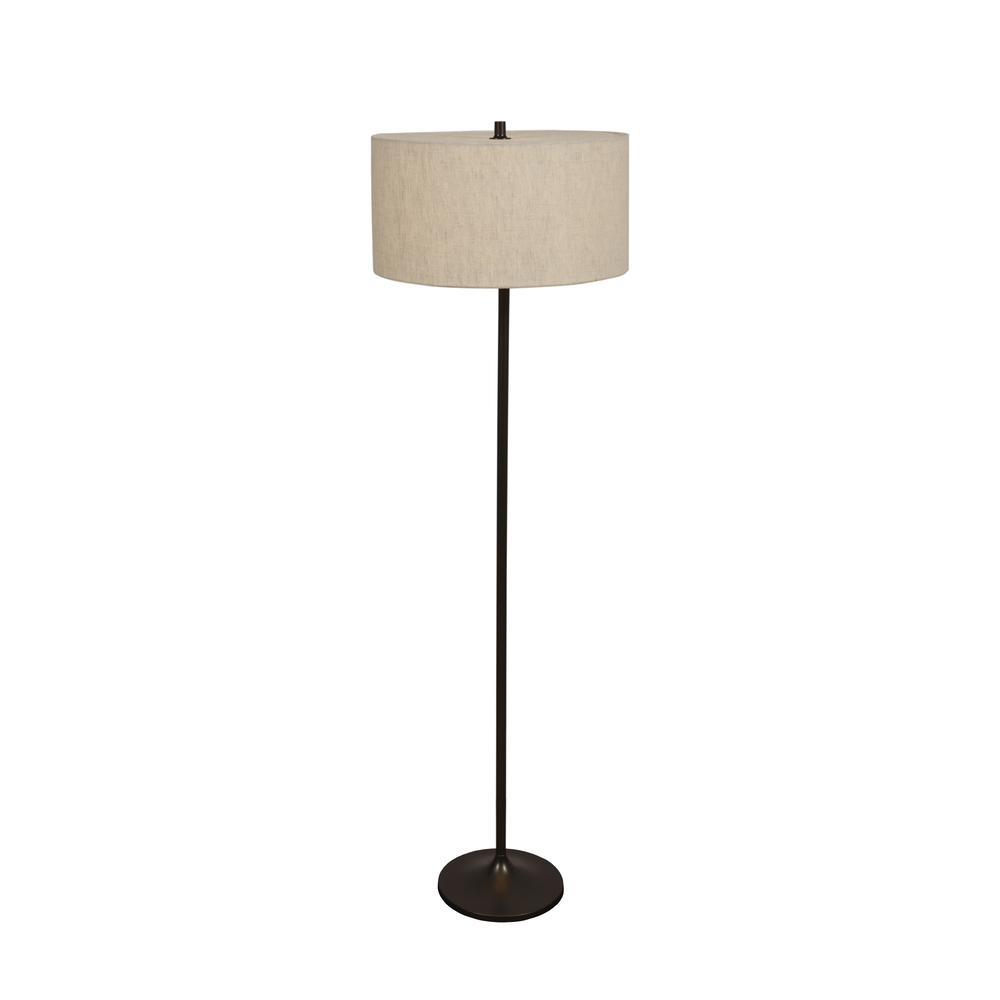 Soft Natur/bronze gulvlampe Fra Belid - Soft gulvlampen er en stilfuld og harmonisk lampe med en sk&aelig;rm i naturligt, europ&aelig;isk dyrket h&oslash;r og en metalstang i en metallisk bronzefarve.
