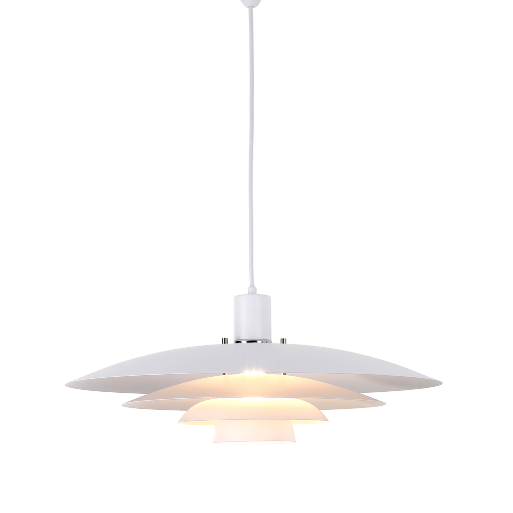 Stealth Ø50 Hvid loftslampe Fra Nordic Lighting - Lampen leveres med to s&aelig;t detaljer - knapper og ringe i b&aring;de krom og hvid - s&aring; du kan v&aelig;lge udtrykket og tilpasse designet til din indretning.