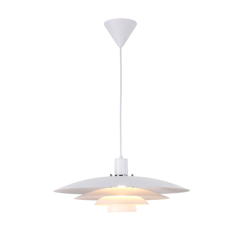 Stealth Ø50 Hvid loftslampe Fra Nordic Lighting - Lampen leveres med to s&aelig;t detaljer - knapper og ringe i b&aring;de krom og hvid - s&aring; du kan v&aelig;lge udtrykket og tilpasse designet til din indretning.