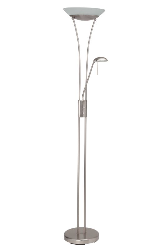 Finn Sølv gulvlampe Fra Brilliant - Lampen spreder et varmt hvidt lys, der skaber en hyggelig følelse, og med den integrerede lysdæmper kan lysstyrken justeres trinløst.