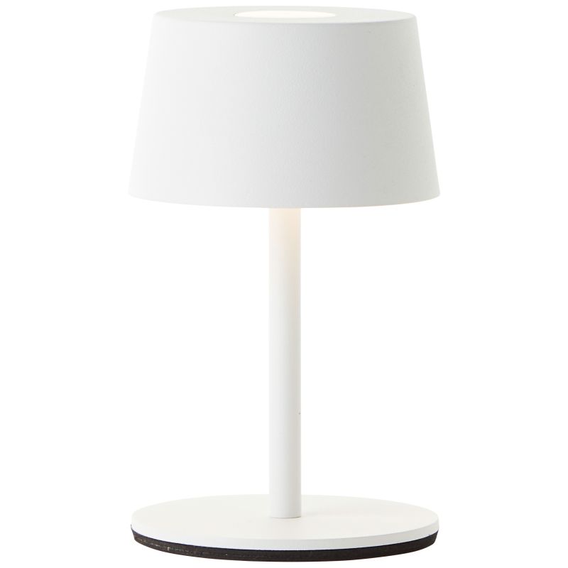 Jona 25cm Hvid bærbar Fra Brilliant - Jona er en lille b&aelig;rbar bordlampe lavet af hvidmetal.