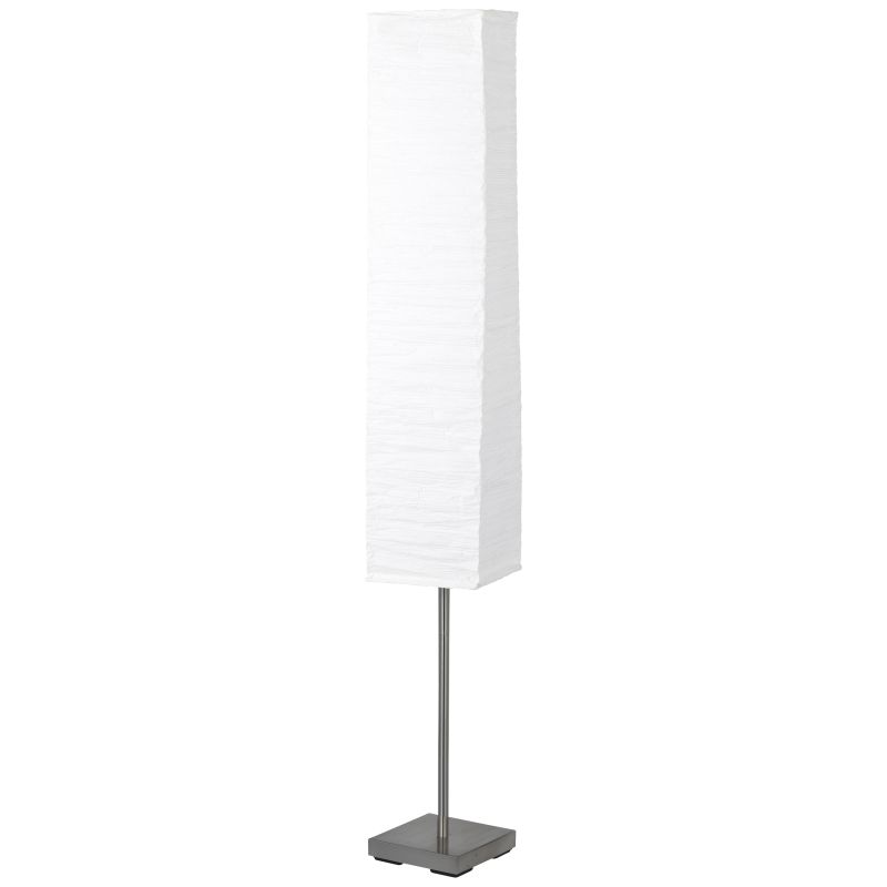 Nerva Sølv/Hvid gulvlampe Fra Brilliant - Nerva er en dekorativ gulvlampe, der skaber en stemningsfuld atmosfære i stuen med sit elegante design.