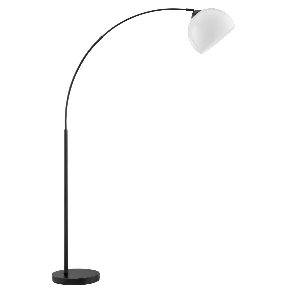 Vessa Sort gulvlampe Fra Brilliant - Vessa er en stilfuld gulvlampe i sort metal med en hvid plastiksk&aelig;rm, der giver lampen et bl&oslash;dt og elegant udtryk.