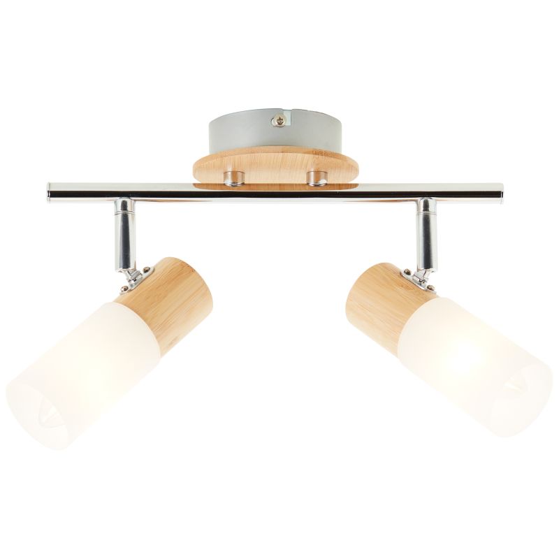 Babsan 2 Træ spotlight Fra Brilliant - Lampen kan monteres både i loftet og på væggen og er altid et stilfuldt indslag.