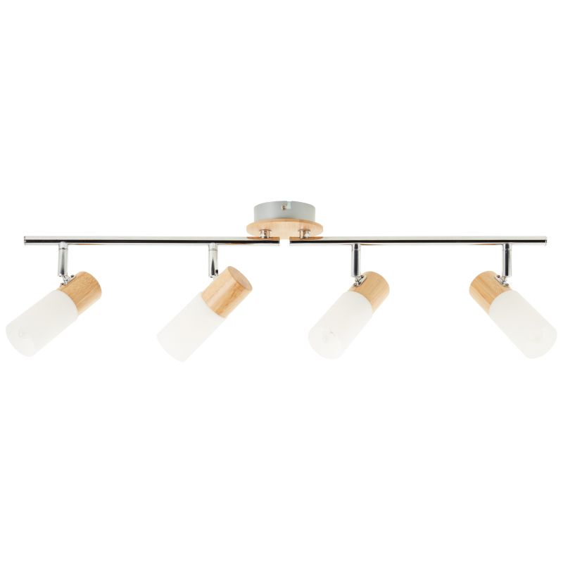 Babsan 4 Træ spotlight Fra Brilliant - Lampen kan monteres både i loftet og på væggen og er altid et stilfuldt indslag.